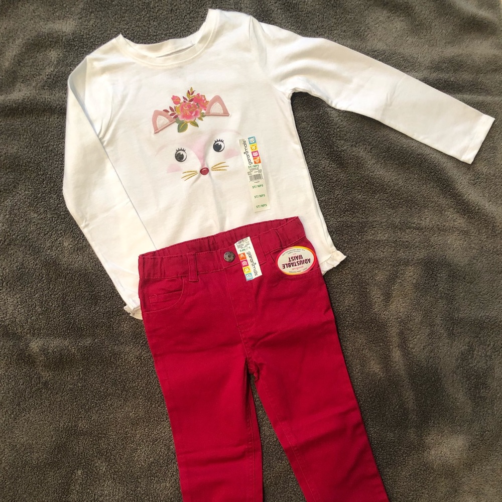Adorable Garanimals Kitty Top & Skinny Jeans